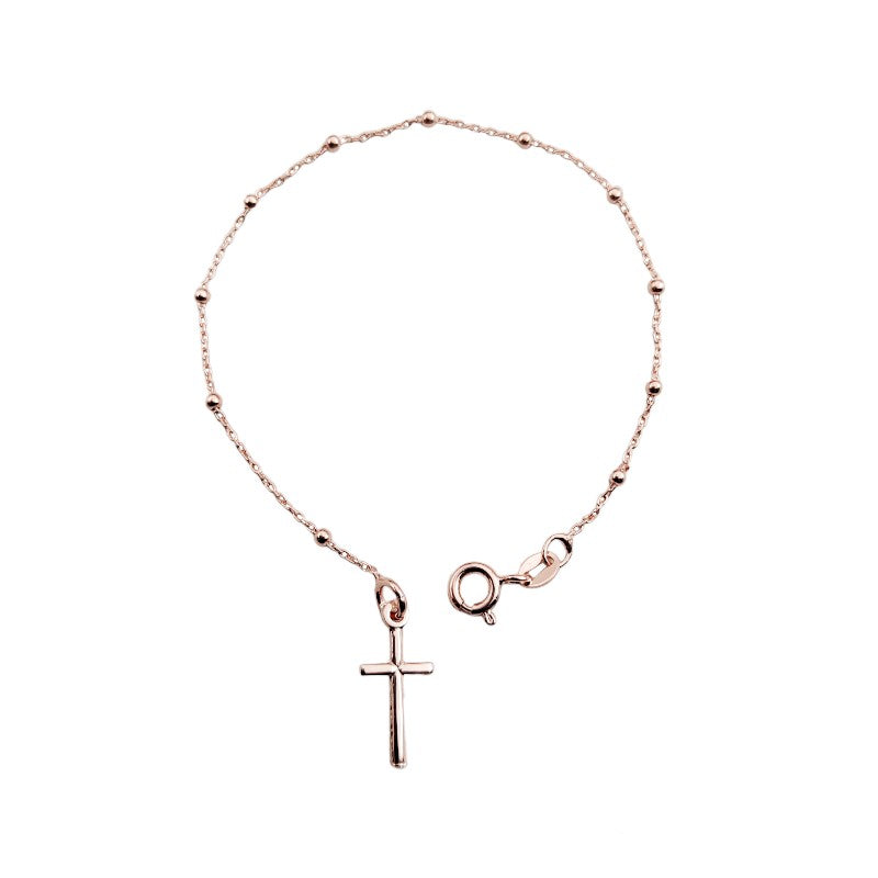 Pulsera Denario con Cruz Lisa – Plata 925