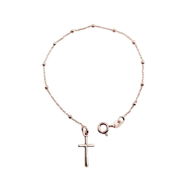 Pulsera Denario con Cruz Lisa – Plata 925