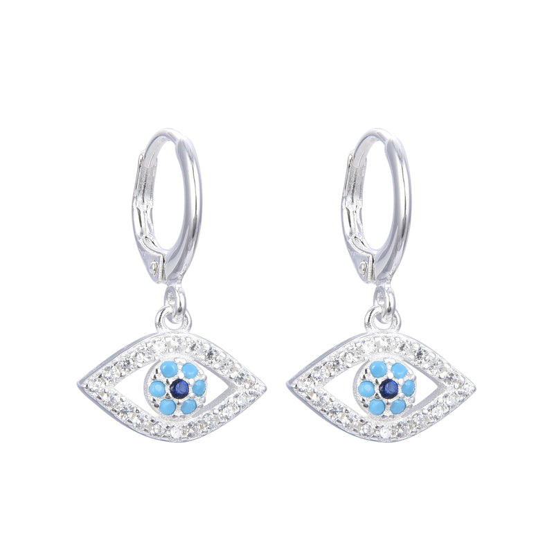 Aretes Tipo Argolla de Plata 925, de Ojo Turco