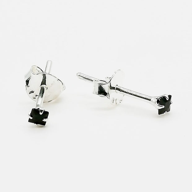 Aretes de Plata 925, Circón Cuadrado