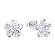 Aretes de Plata 925 para Dama, Flor