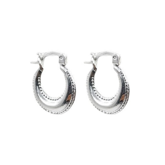 Aretes Tipo Argolla de Plata 925, Hexagonal