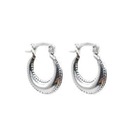 Aretes Tipo Argolla de Plata 925, Hexagonal