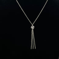 Gargantilla de Plata 925, Tipo Corbatero con Punto de Luz