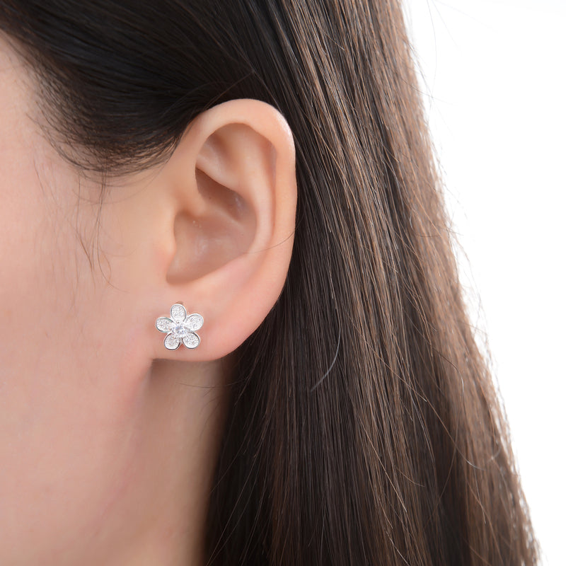 Aretes de Plata 925 para Dama, Flor