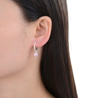 Aretes Tipo Argolla de Plata 925, Rosa