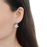 Aretes Tipo Argolla de Plata 925, de Ojo Turco