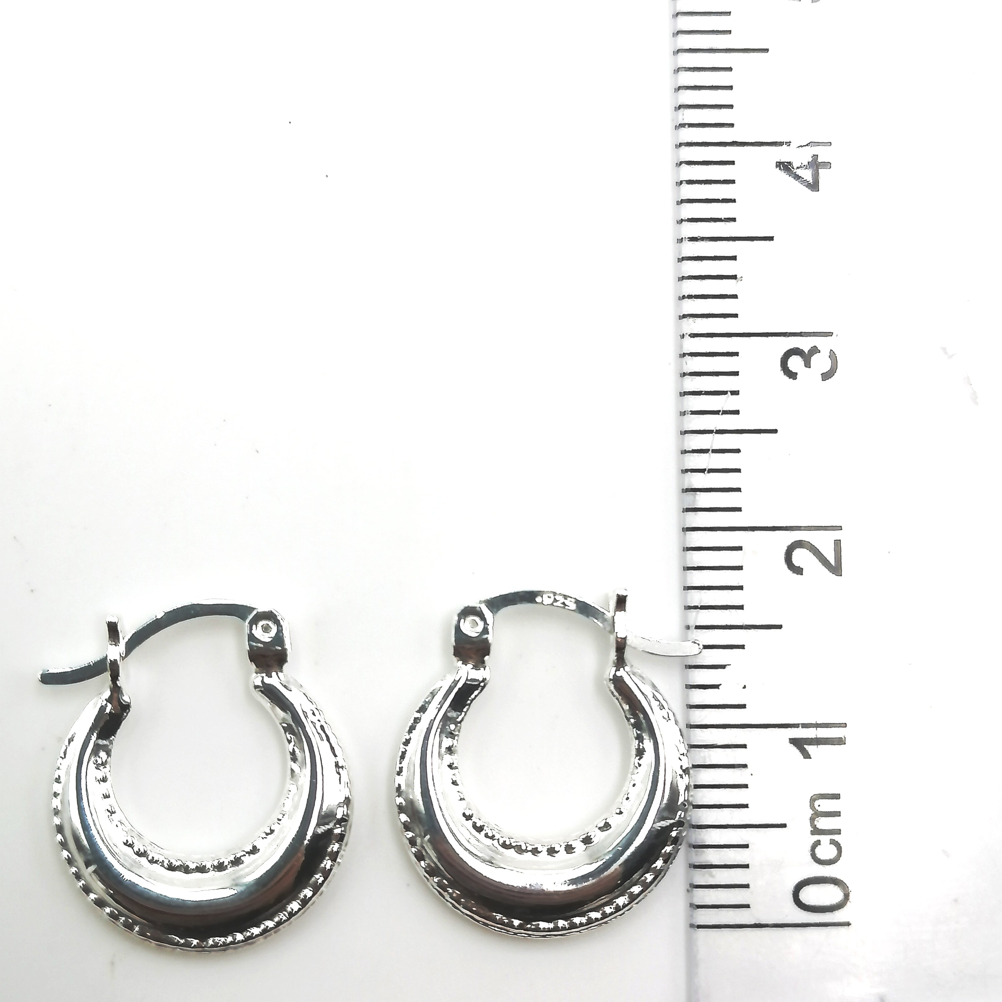 Aretes Tipo Argolla de Plata 925, Hexagonal