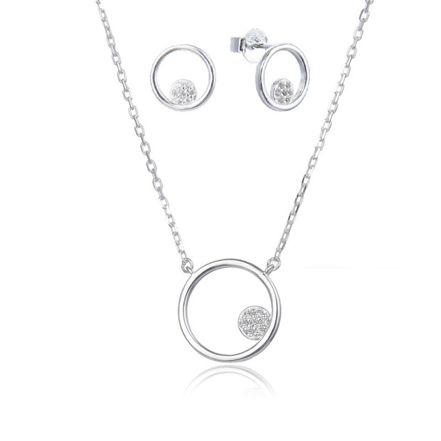 Conjunto de Plata 0.925, de Circulo y Punto de Luz