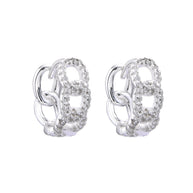 Aretes Tipo Argollas de Plata 925, Eslabones