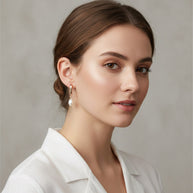 Aretes Huggies de Perla 10 mm – Plata 925