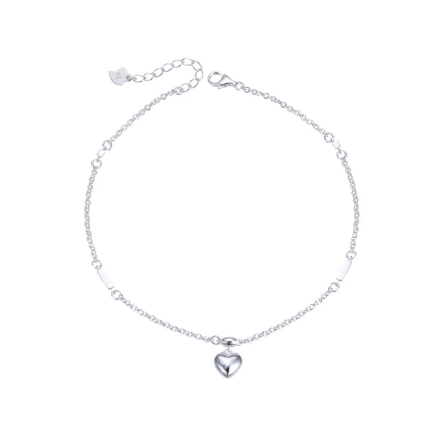 Tobillera de Plata 9.25 para Dama, de Corazón