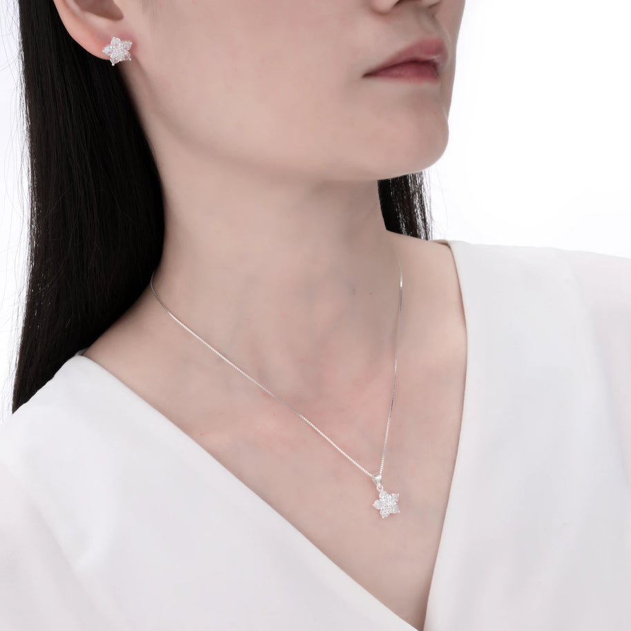 conjunto de Flor – Plata 925