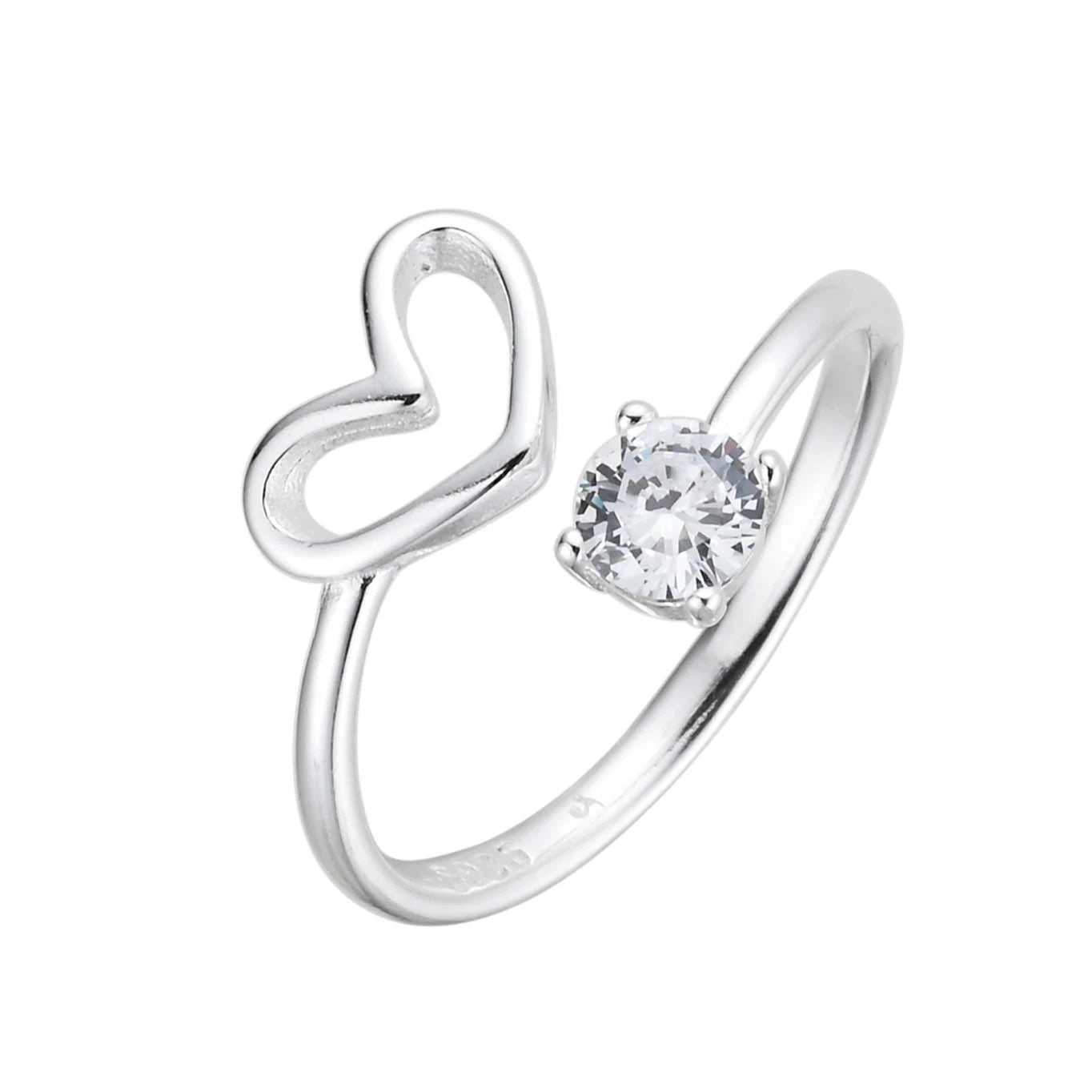 Anillo Ajustable Éclat Corazón – Plata 925