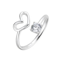 Anillo Ajustable Éclat Corazón – Plata 925