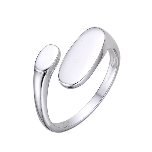 Anillo Ajustable Inflado Liso – Plata 925
