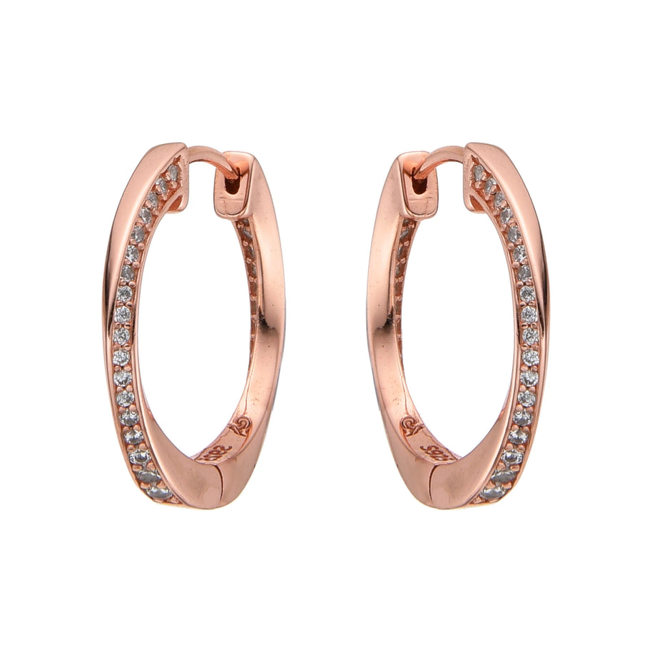 Aretes Huggies Rose 20 mm – Plata 925