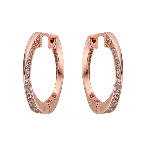 Aretes Huggies Rose 20 mm – Plata 925