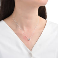 Gargantilla Tipo Collar de Aros con Circones y Esmaltado Negro – Plata 925