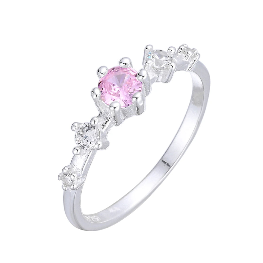 Anillo Puntos de Luz Rosado Floreal – Plata 925