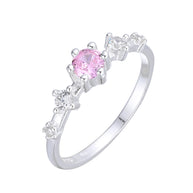 Anillo Puntos de Luz Rosado Floreal – Plata 925