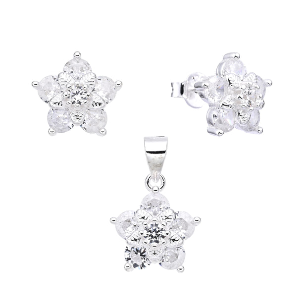 conjunto de Flor – Plata 925