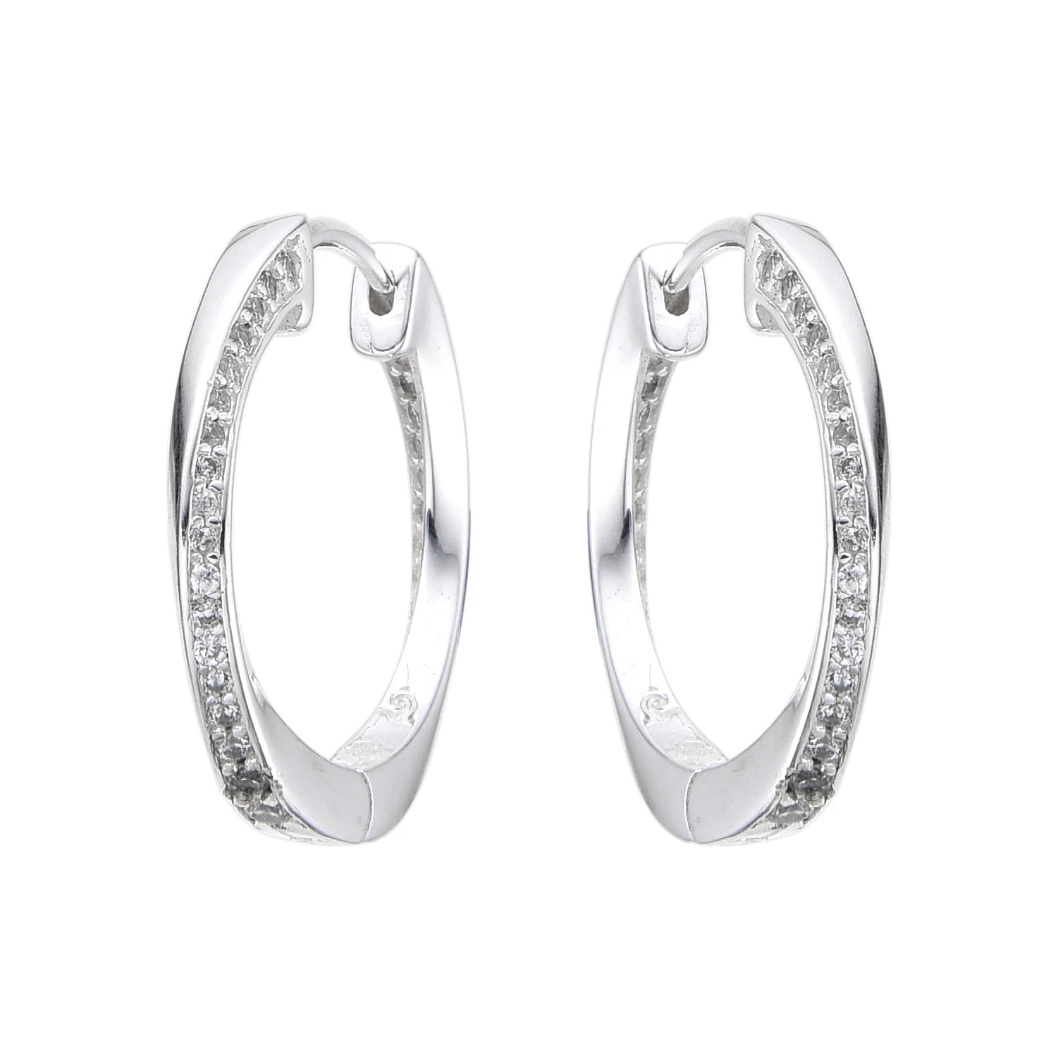 Aretes Huggies Entorchados 20mm – Plata 925