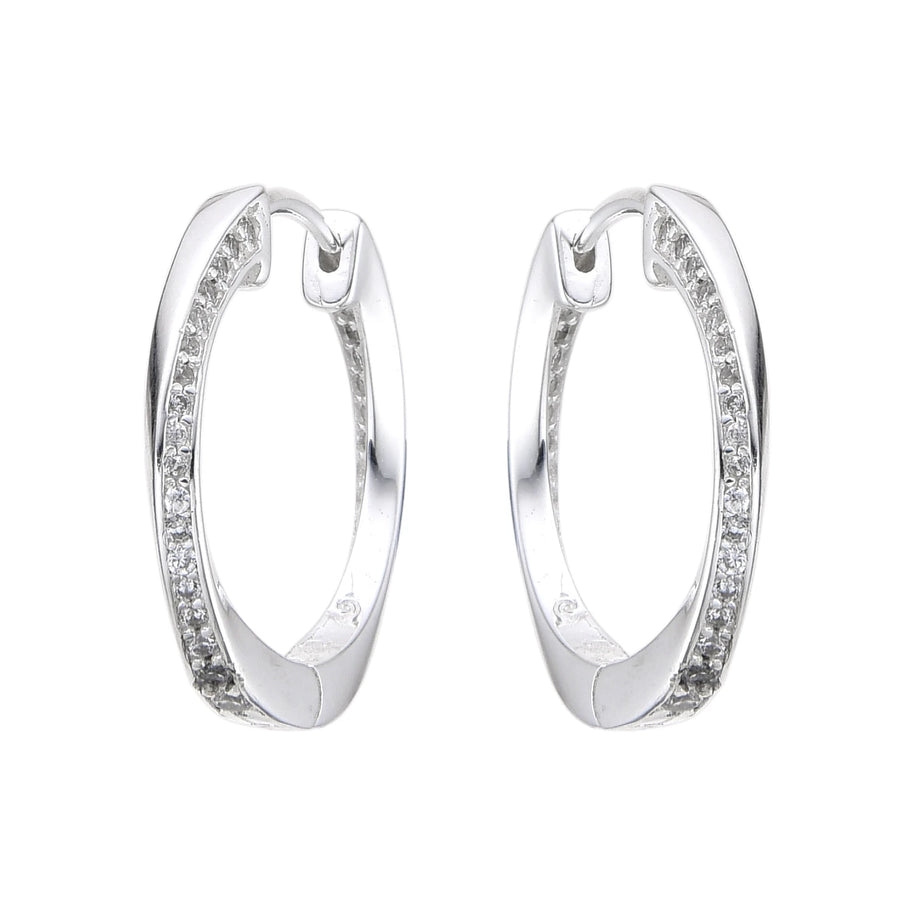 Aretes Huggies Entorchados 20mm – Plata 925