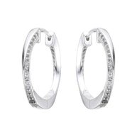 Aretes Huggies Entorchados 20mm – Plata 925