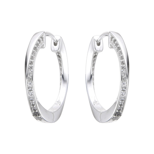 Aretes Huggies Entorchados 20mm – Plata 925