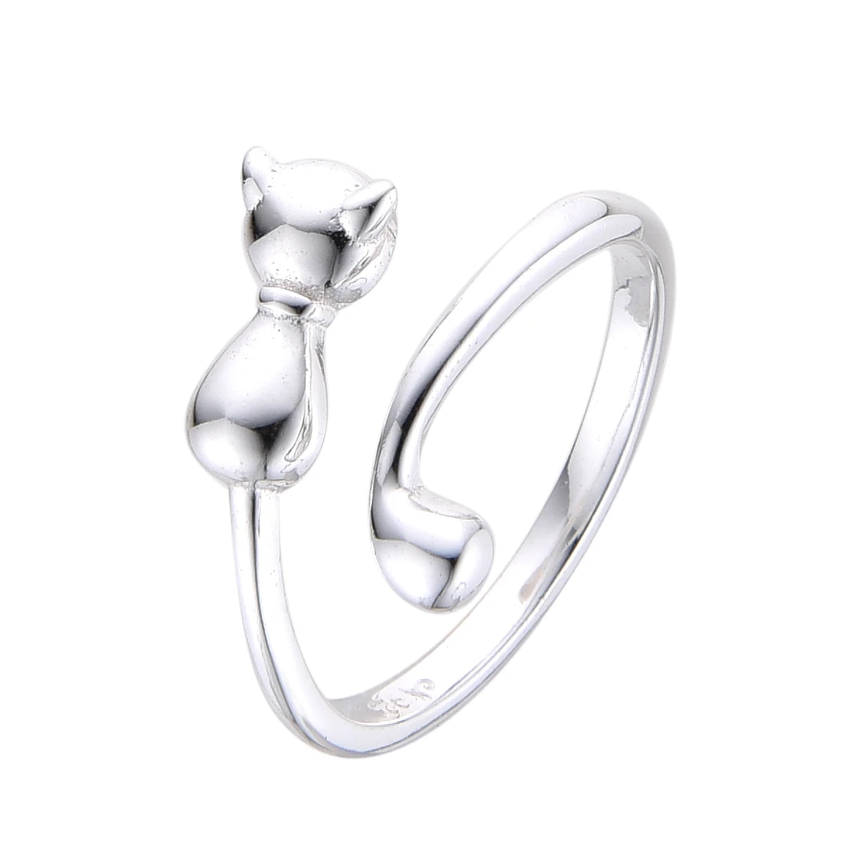 Anillo Ajustable de Gato – Plata 925