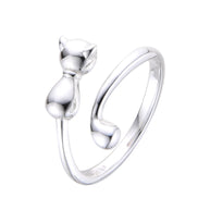 Anillo Ajustable de Gato – Plata 925