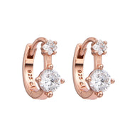 Aretes Huggies Lumière Royale – Plata 925 con Baño Oro Rosado
