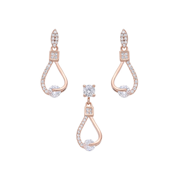 Conjunto Gota – Plata 925 con baño de oro rosa