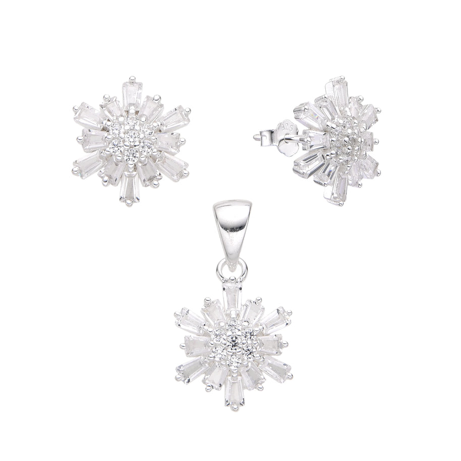 Conjunto de Flor – Plata 925