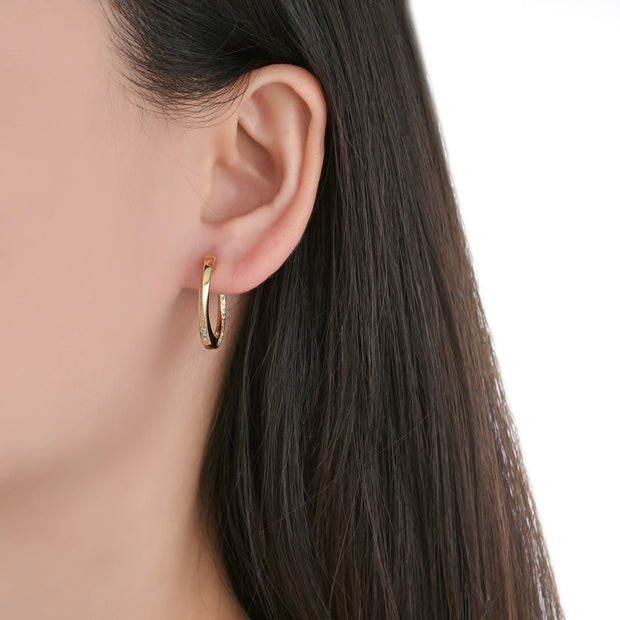 Aretes Huggies Entorchados Elegance 20mm – Plata 925