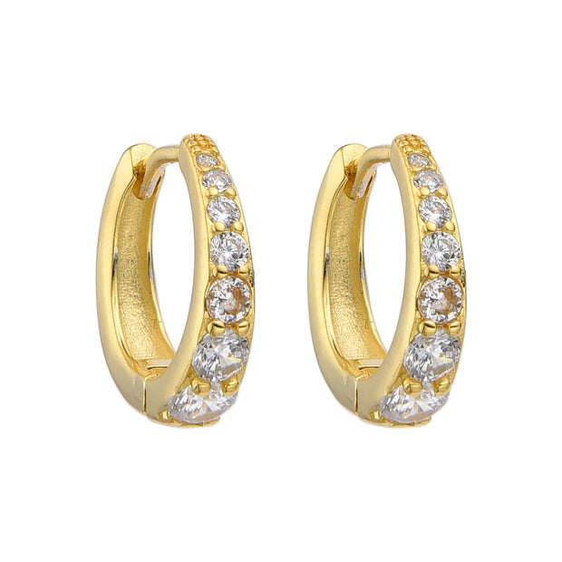 Aretes Huggies Destello Dorado – Plata 925