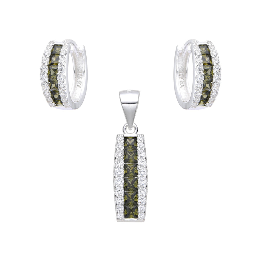 Conjunto Brillance Verde – Plata 925