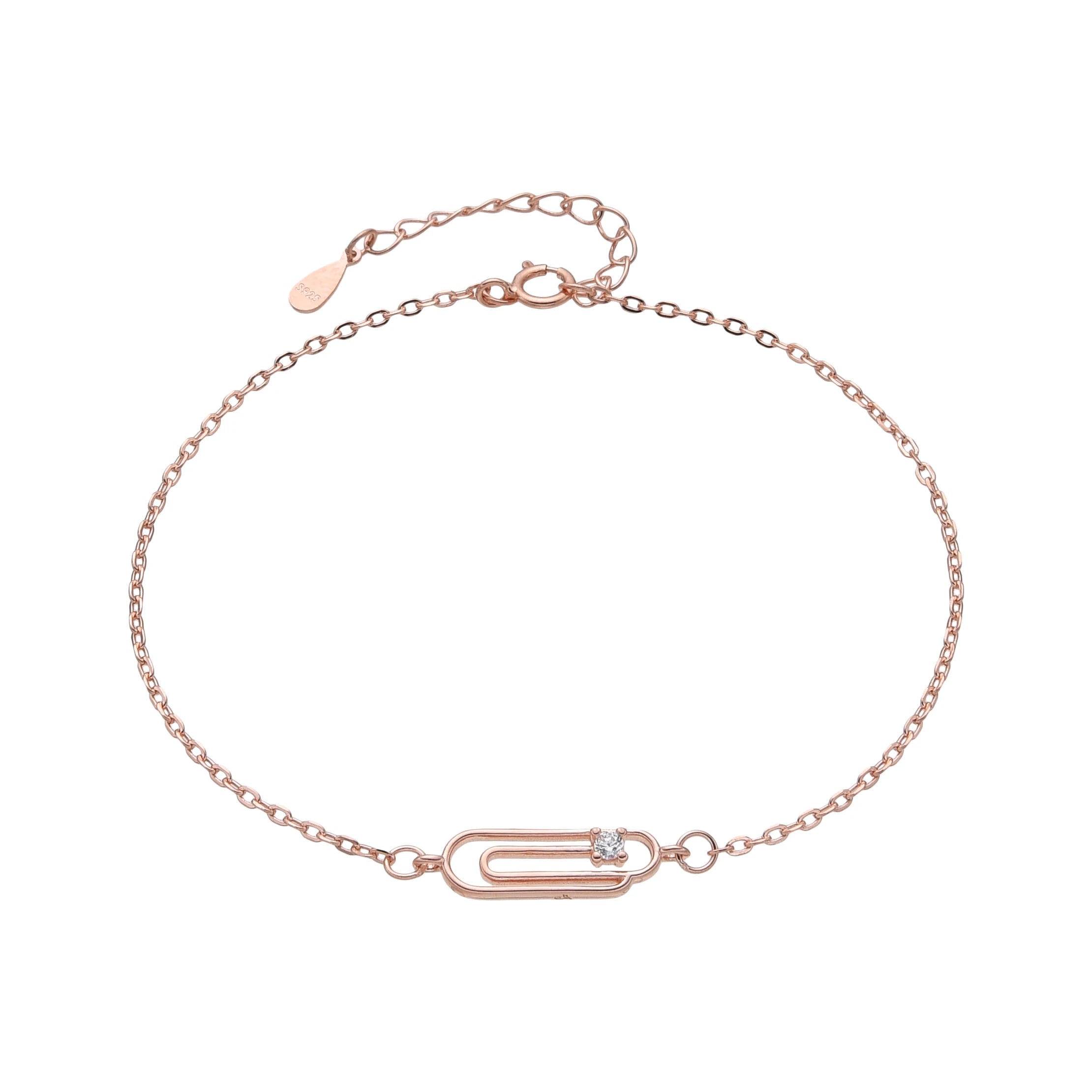 Pulsera de Clips – Plata 925 baño de oro rosa.