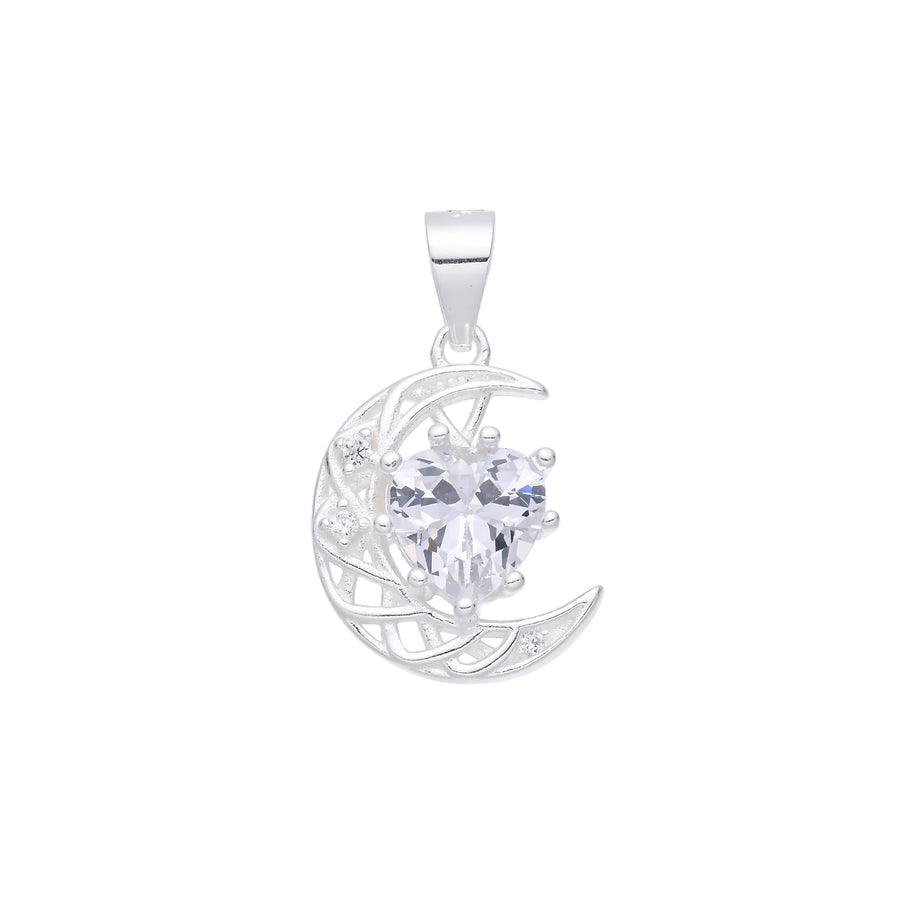 Dije de Luna y Corazón – Plata 925