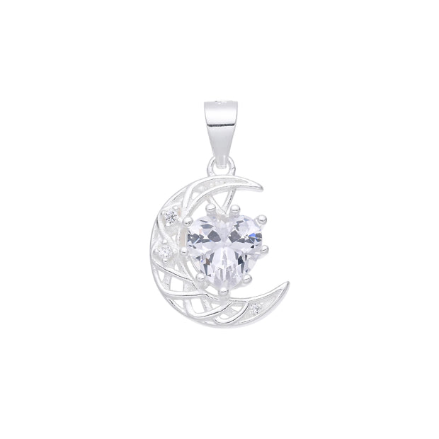 Dije de Luna y Corazón – Plata 925