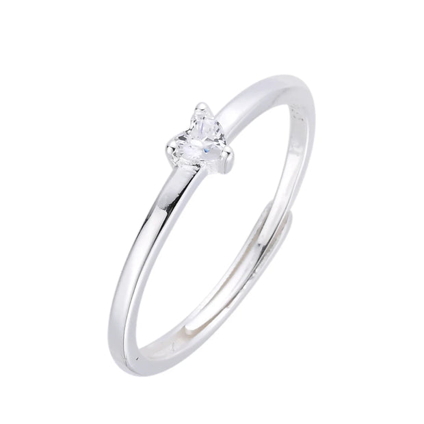Anillo Solitario Éclat Corazón – Plata 925