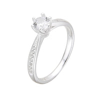 Anillo Solitario de Compromiso – Plata 925