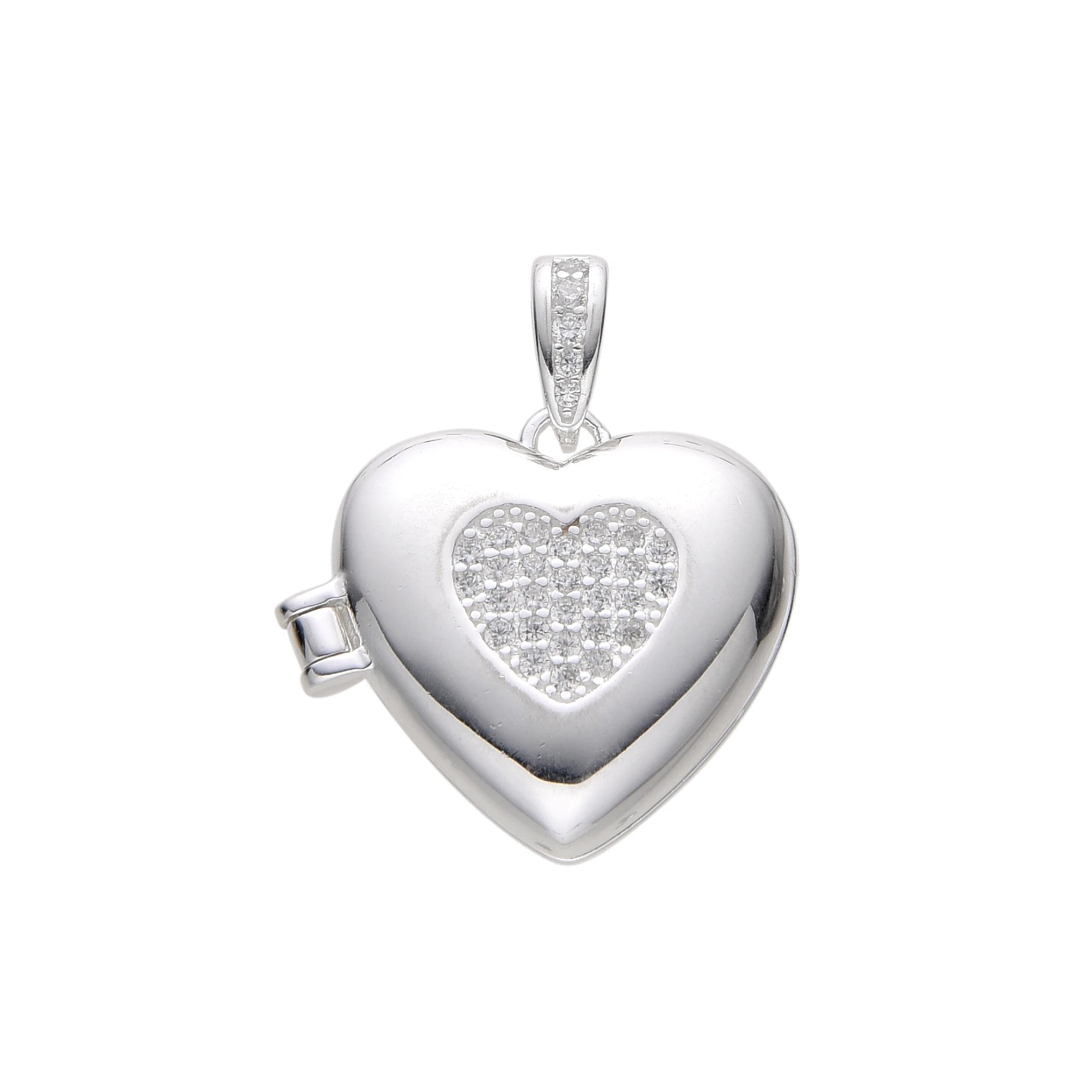 Dije Relicario de Corazón 16mm – Plata 925