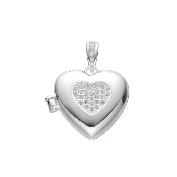 Dije Relicario de Corazón 16mm – Plata 925