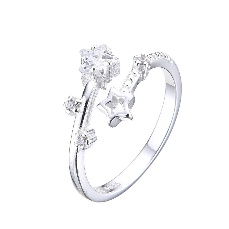 Anillo de Estrellas Ajustable – Plata 925