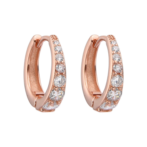 Aretes Huggies Brillo Rosé – Plata 925