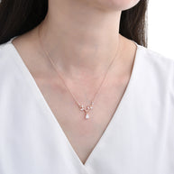 Gargantilla de Espiga y Punto de Luz en Gota – Plata 925 con Baño de Oro Rosado