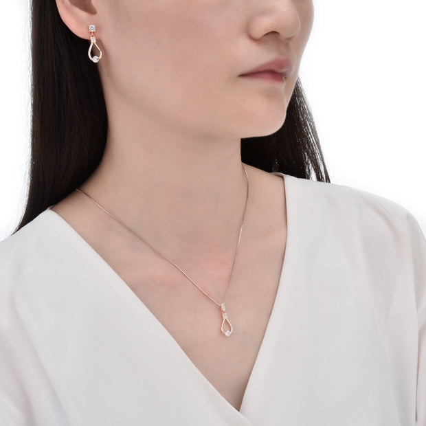 Conjunto Gota – Plata 925 con baño de oro rosa