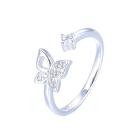 Anillo de Mariposas Ajustable – Plata 925